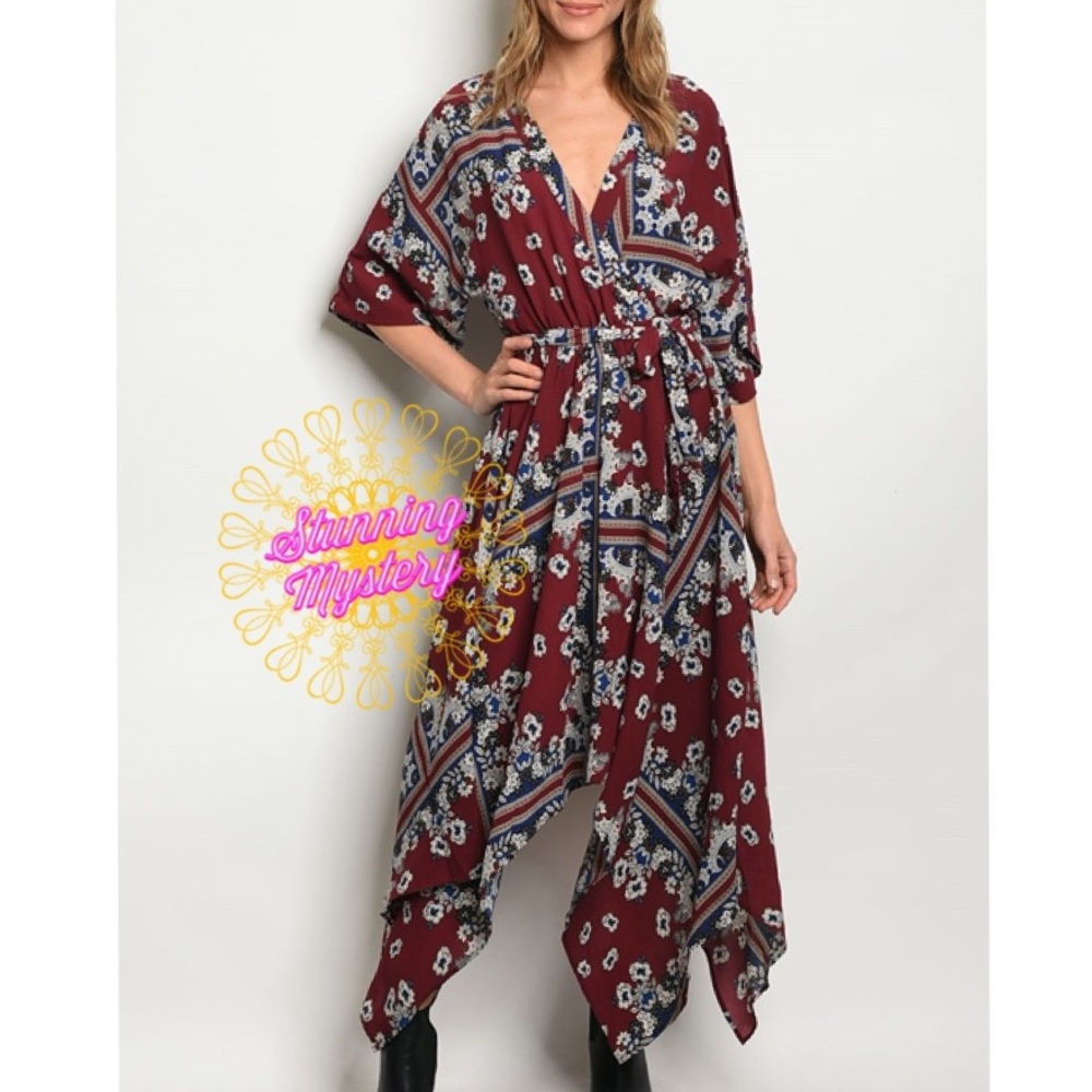 π Floral Uneven Hem Maxi Dress - Picture 2 of 8